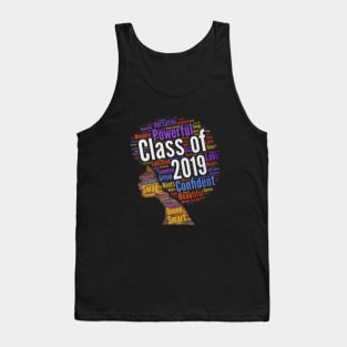 Class Of 2019 Colorful Afro Word Art Tank Top